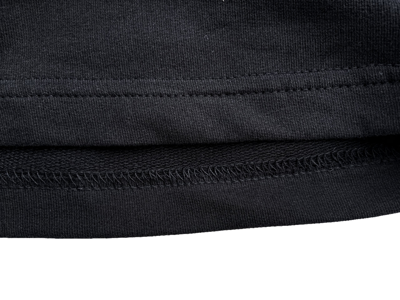 Luxe Black Wide-leg Cotton Sweatpants