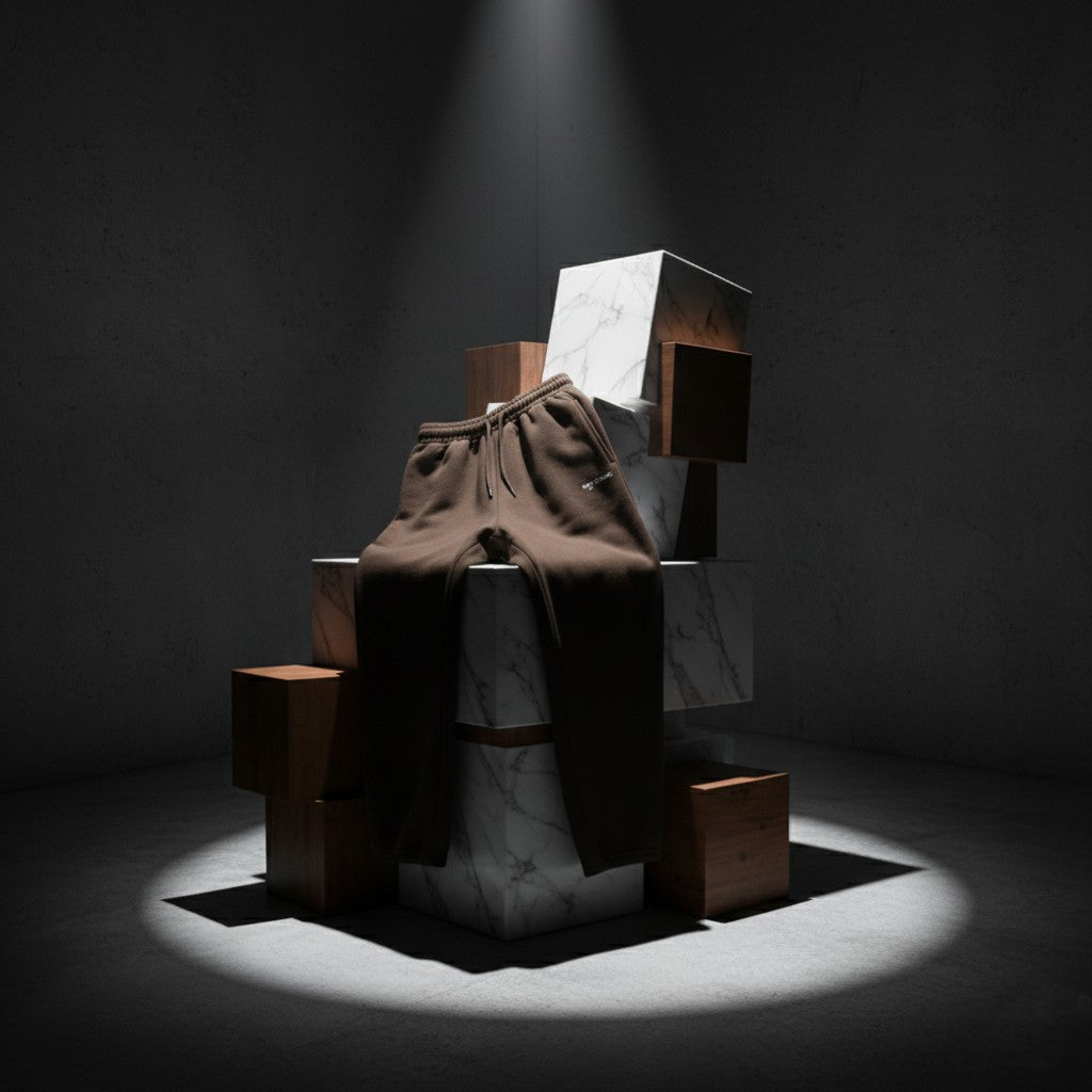 Mystic Dark Cocoa Wide-leg Cotton Sweatpants