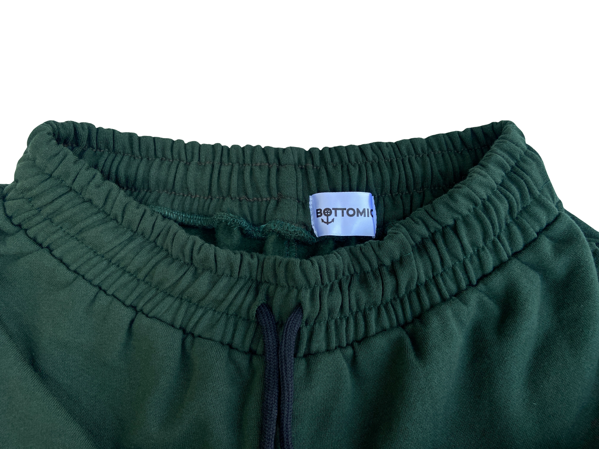 Royale Bottle Green Wide-Leg Cotton Sweatpants