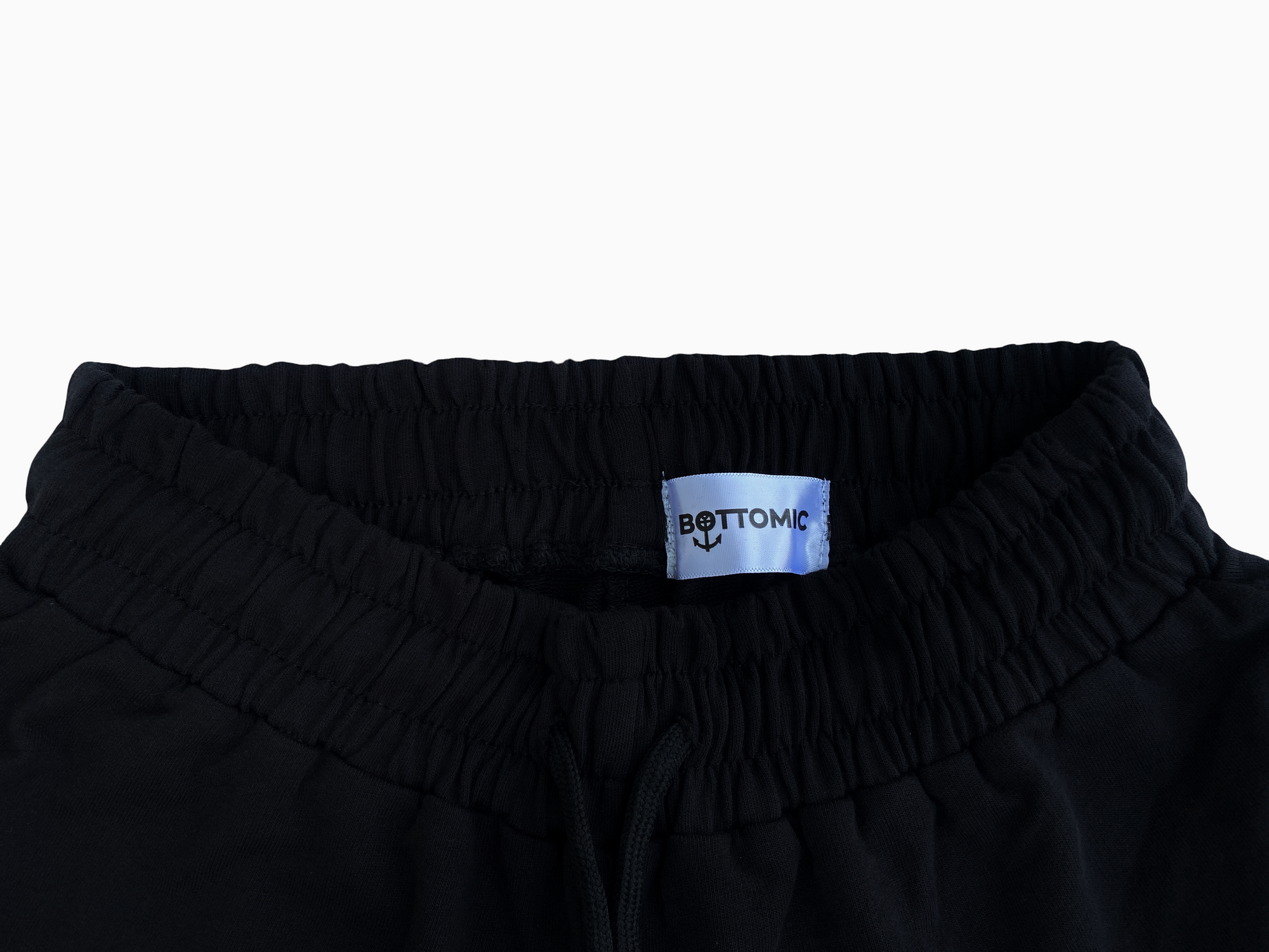 Luxe Black Wide-leg Cotton Sweatpants